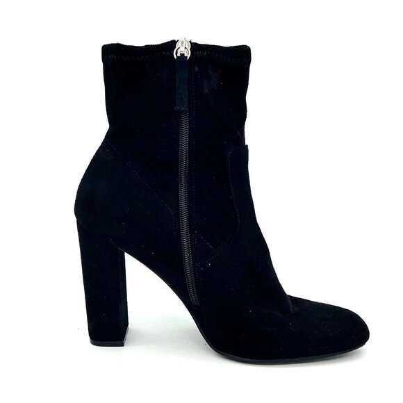 Steve Madden Edit Womens Black Suede Ankle Boots Red Rose Embroidery Side Zipper - Picture 14 of 16